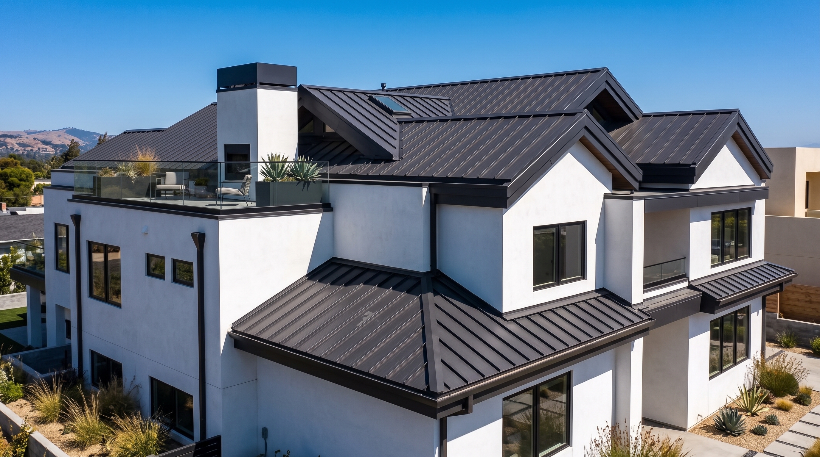 Modern House with High Reflective Cool Roof